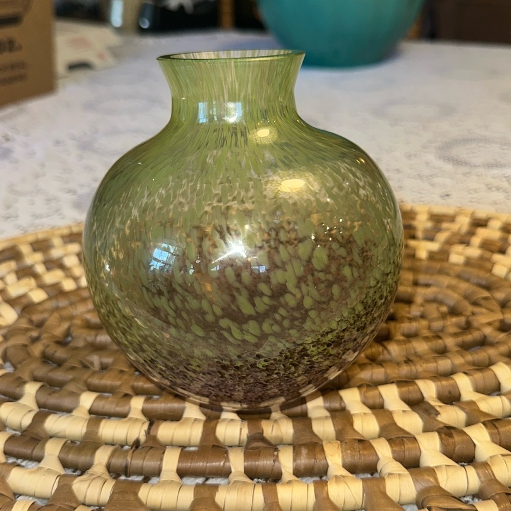 Vintage Handblown Murano Glass Speckled Bud Vase.
